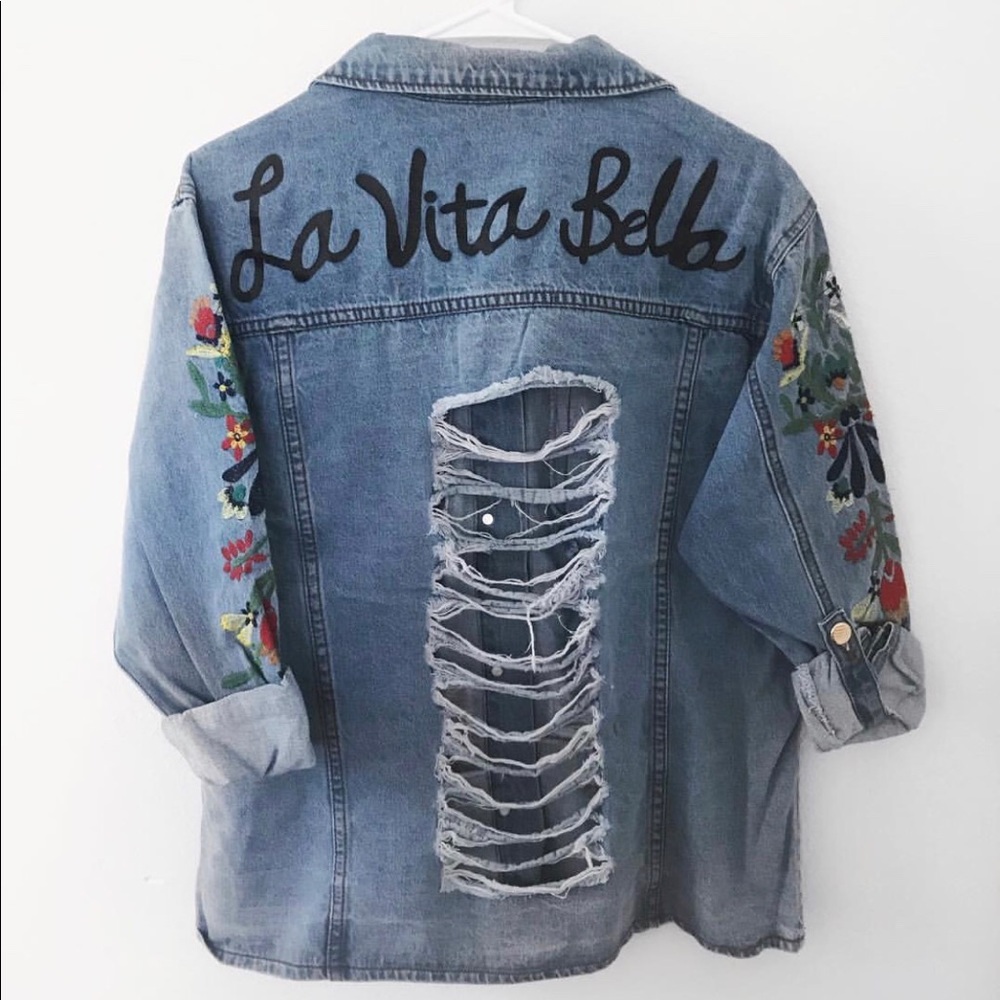 Ripped denim jacket